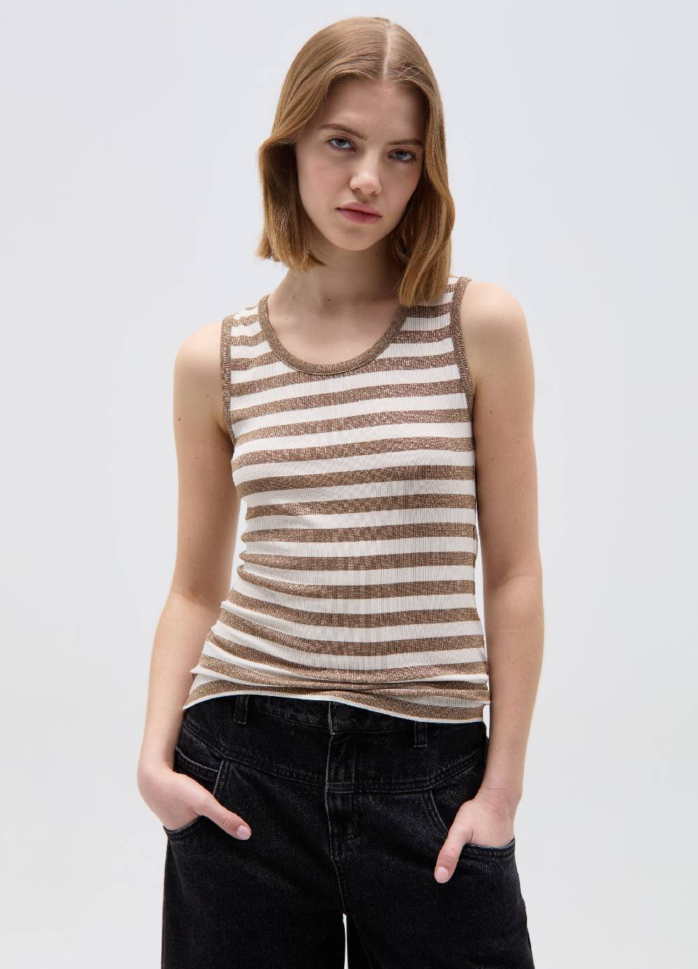 Ovs Tank top in lurex a costine fantasia a righe