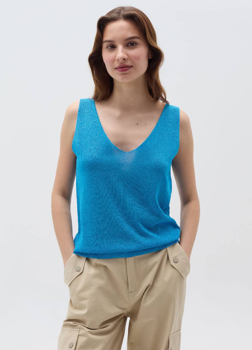 Ovs Tank top in lurex scollo a V