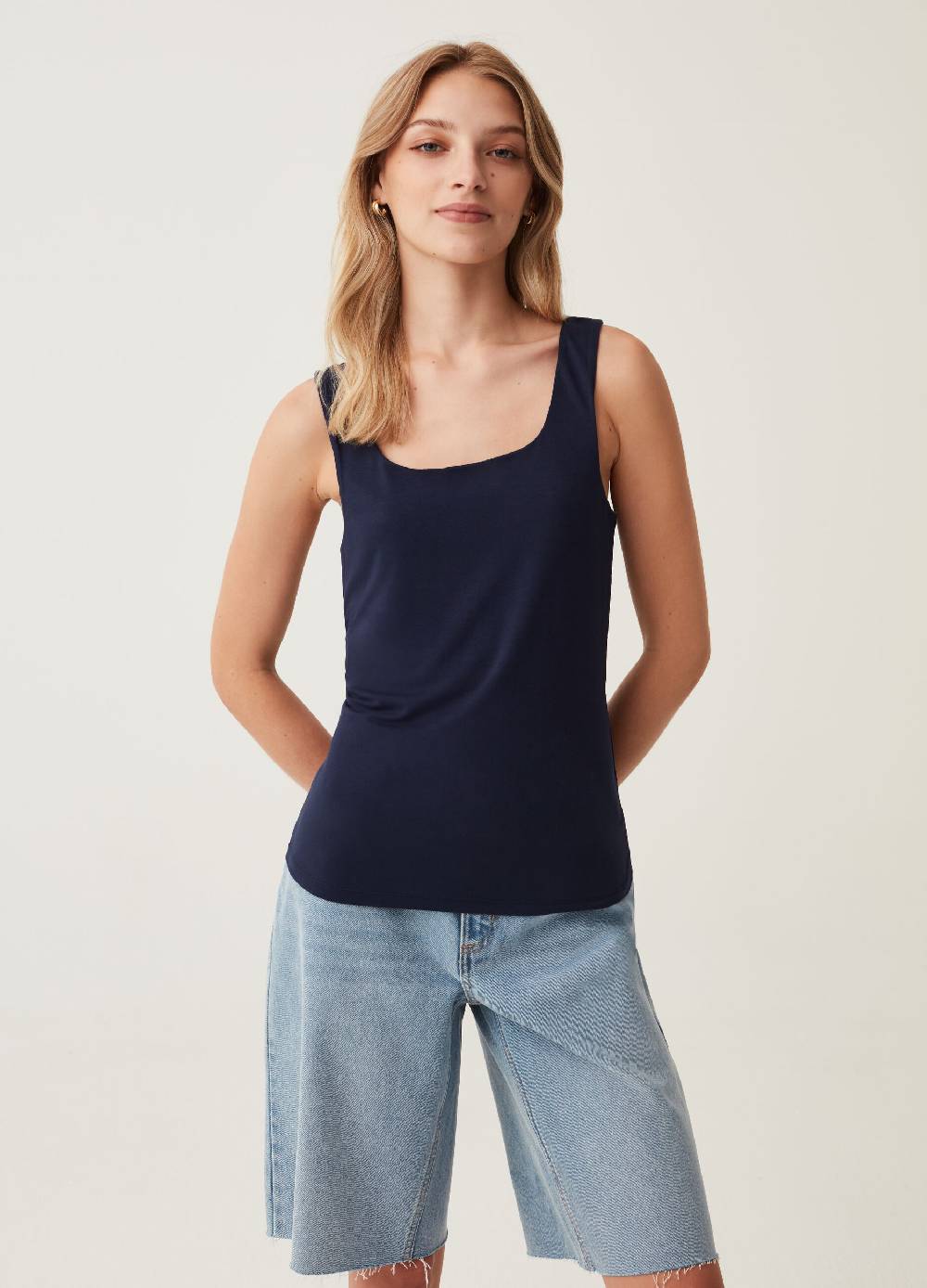Ovs Tank Top In Viscosa Stretch