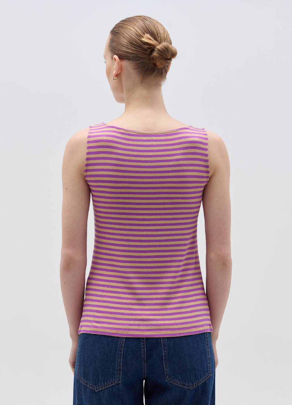 Ovs Tank Top In Viscosa Stretch A Righe