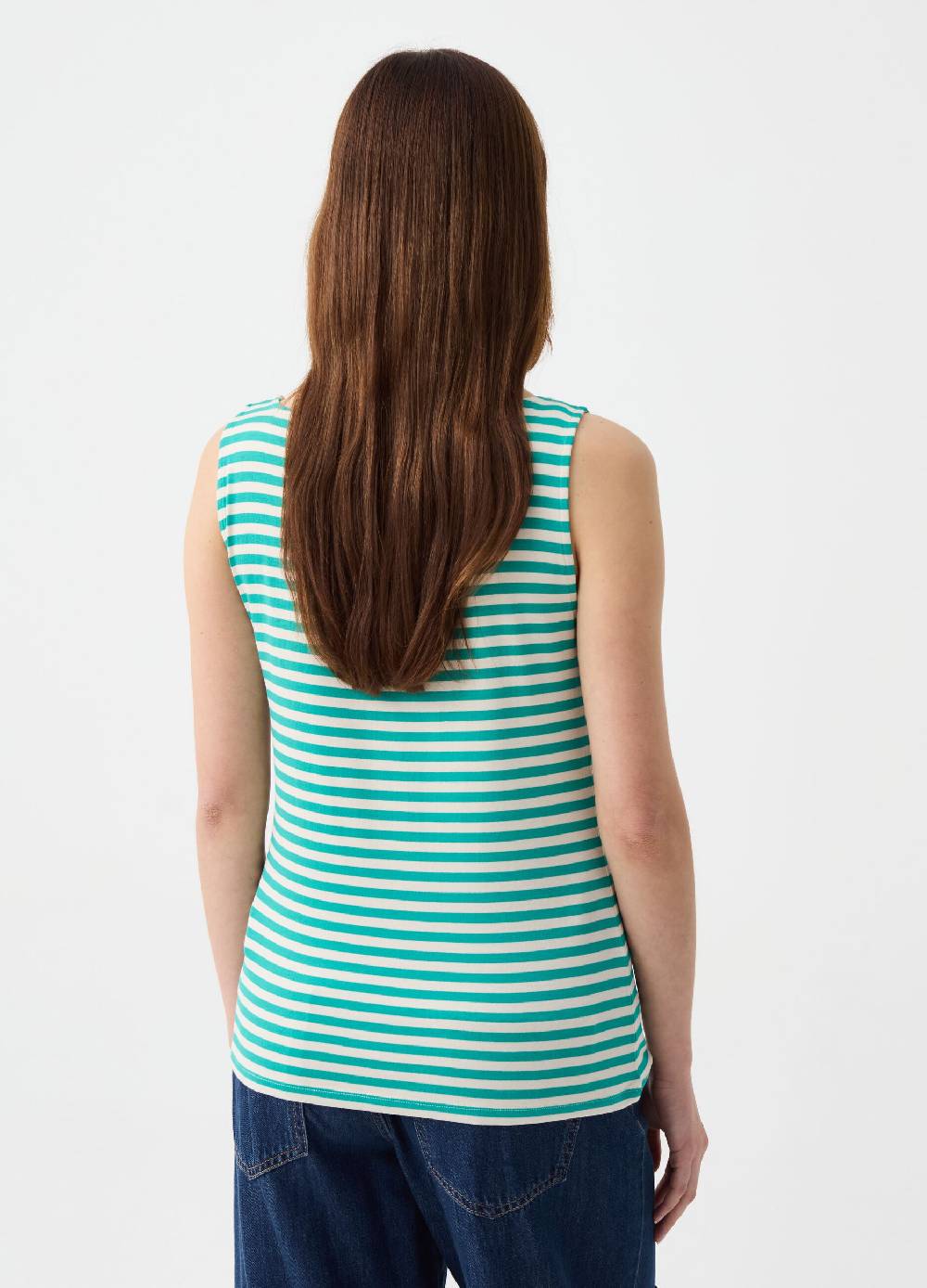 Ovs Tank Top In Viscosa Stretch A Righe