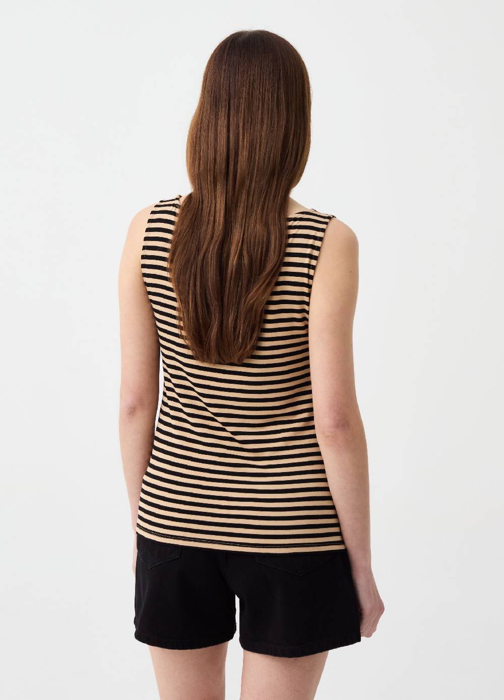 Ovs Tank Top In Viscosa Stretch A Righe