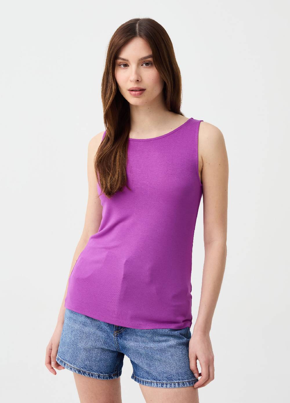 Ovs Tank Top In Viscosa Stretch
