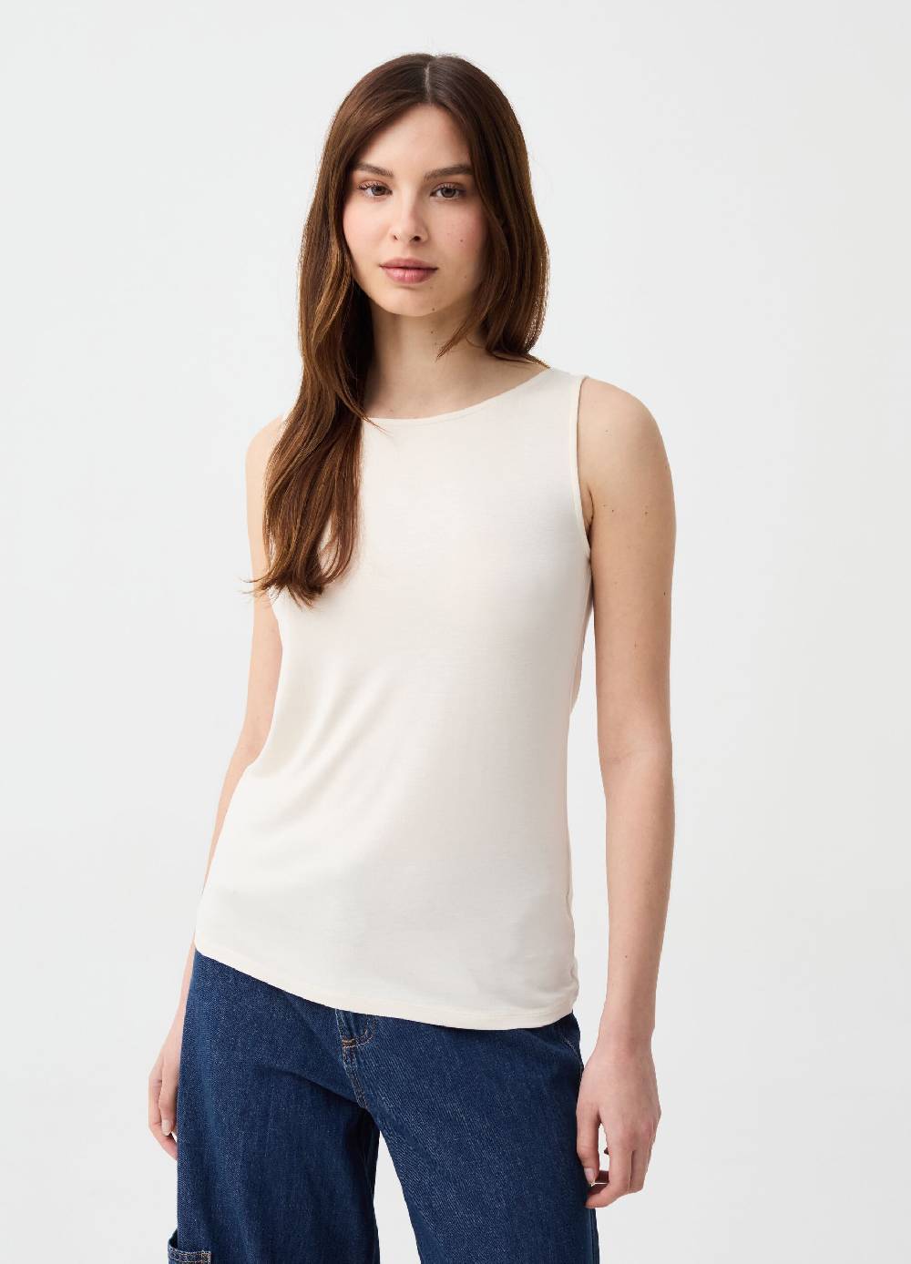 Ovs Tank Top In Viscosa Stretch