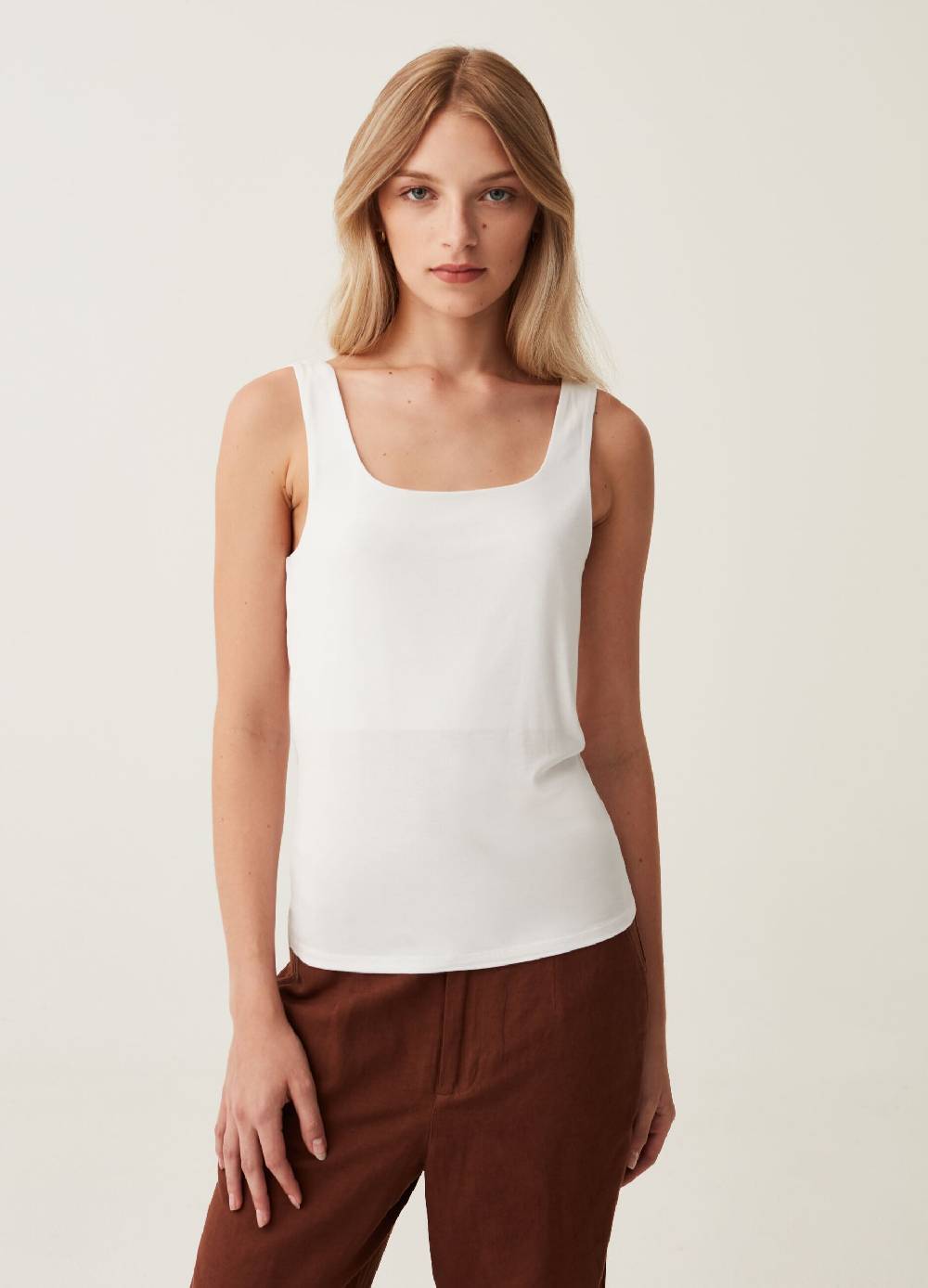 Ovs Tank Top In Viscosa Stretch