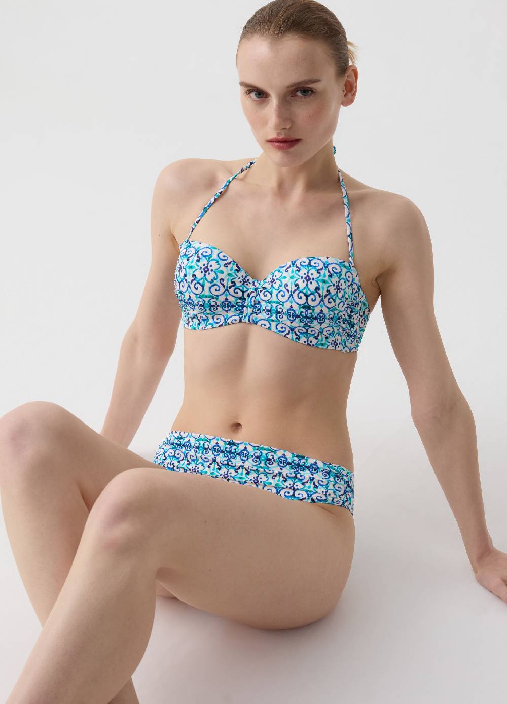 Ovs Top Bikini A Fascia Stampa Maiolica