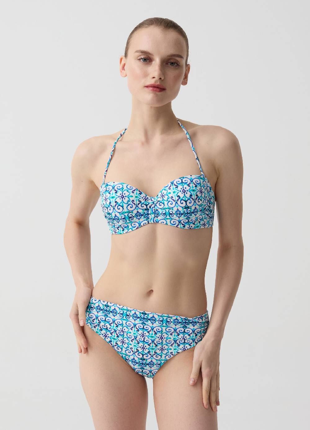Ovs Top bikini a fascia stampa maiolica