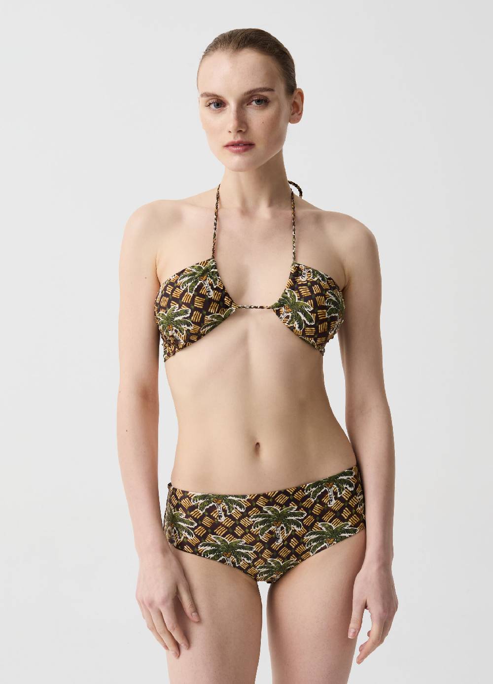 Ovs Top Bikini A Fascia Stampa Palme