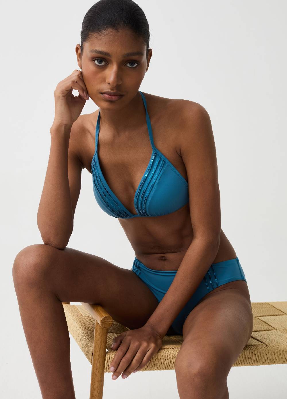 Ovs Top bikini a triangolo con micro paillettes