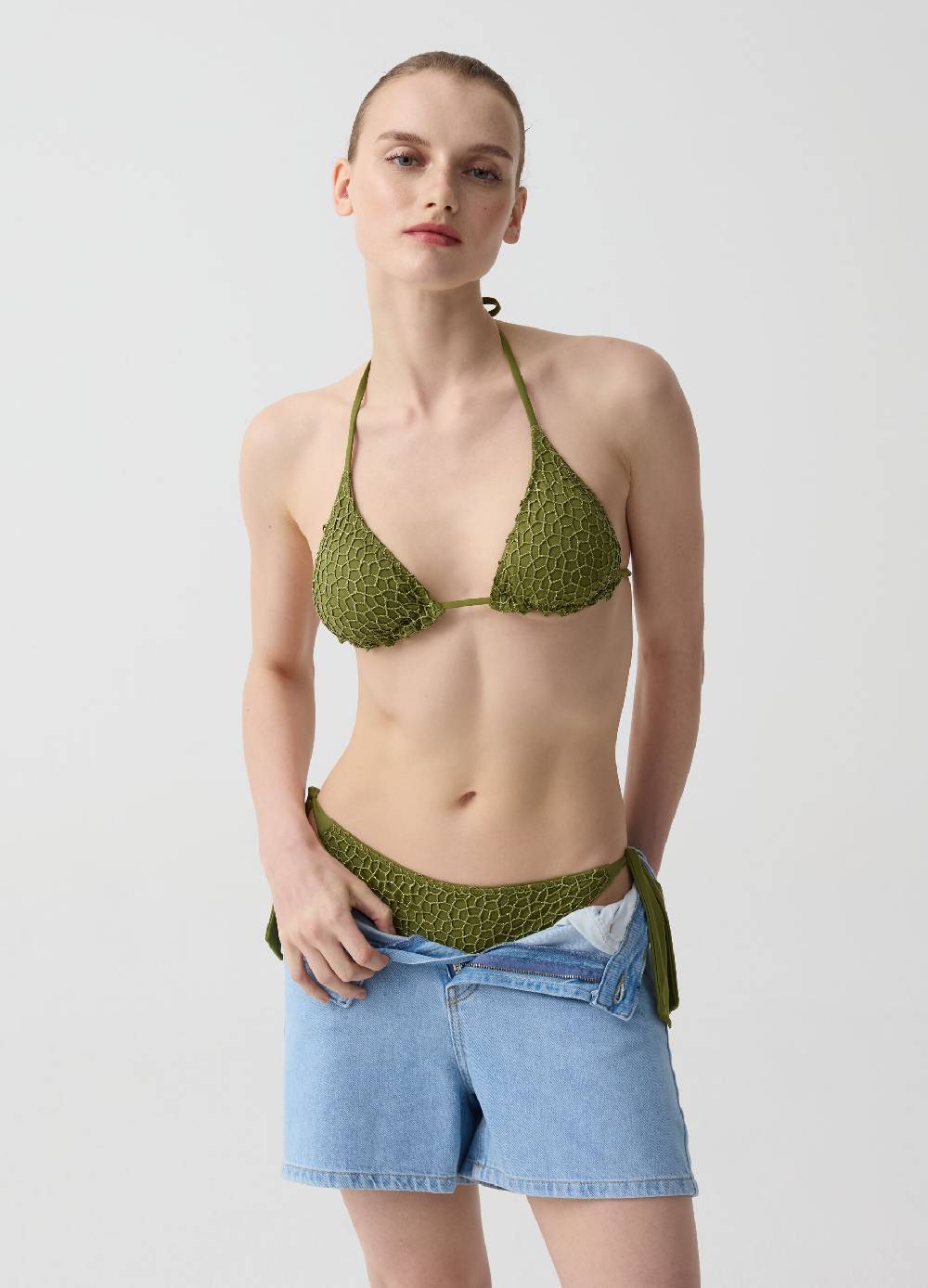 Ovs Top bikini a triangolo con rete in lurex
