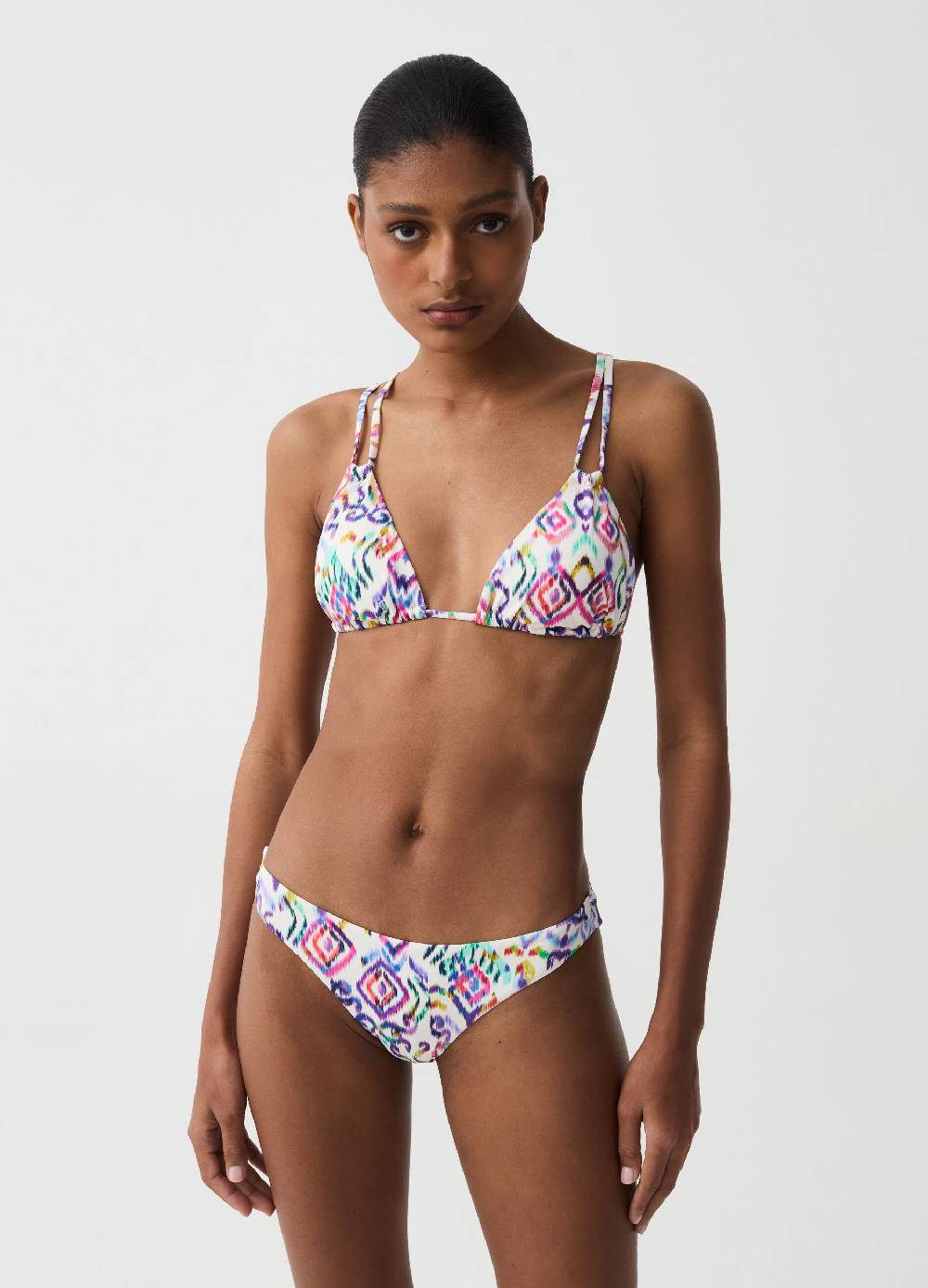 Ovs Top Bikini A Triangolo Con Stampa Ikat