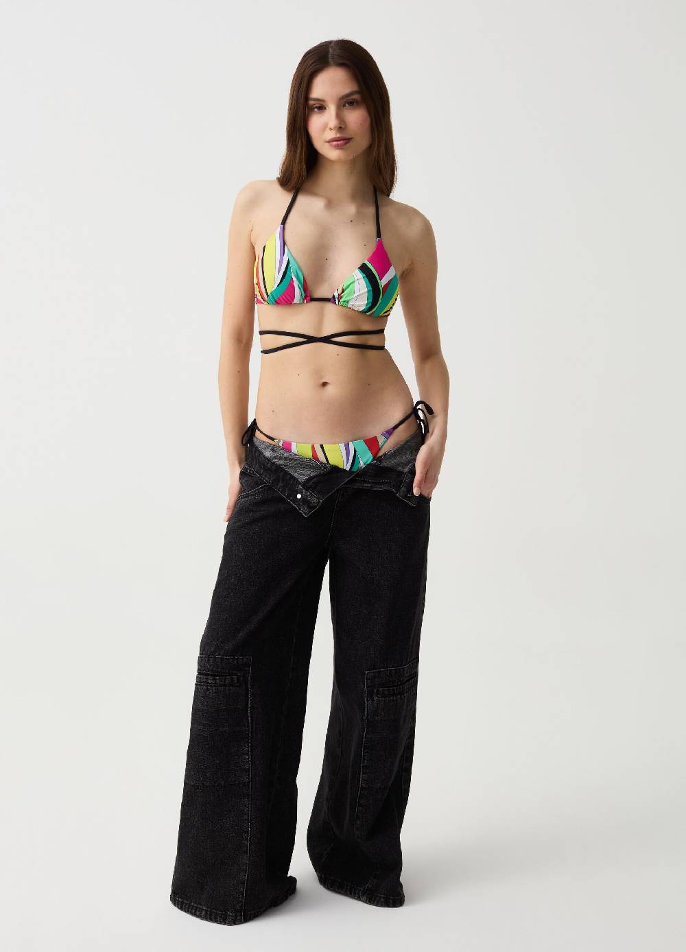 Ovs Top bikini a triangolo fantasia multicolor