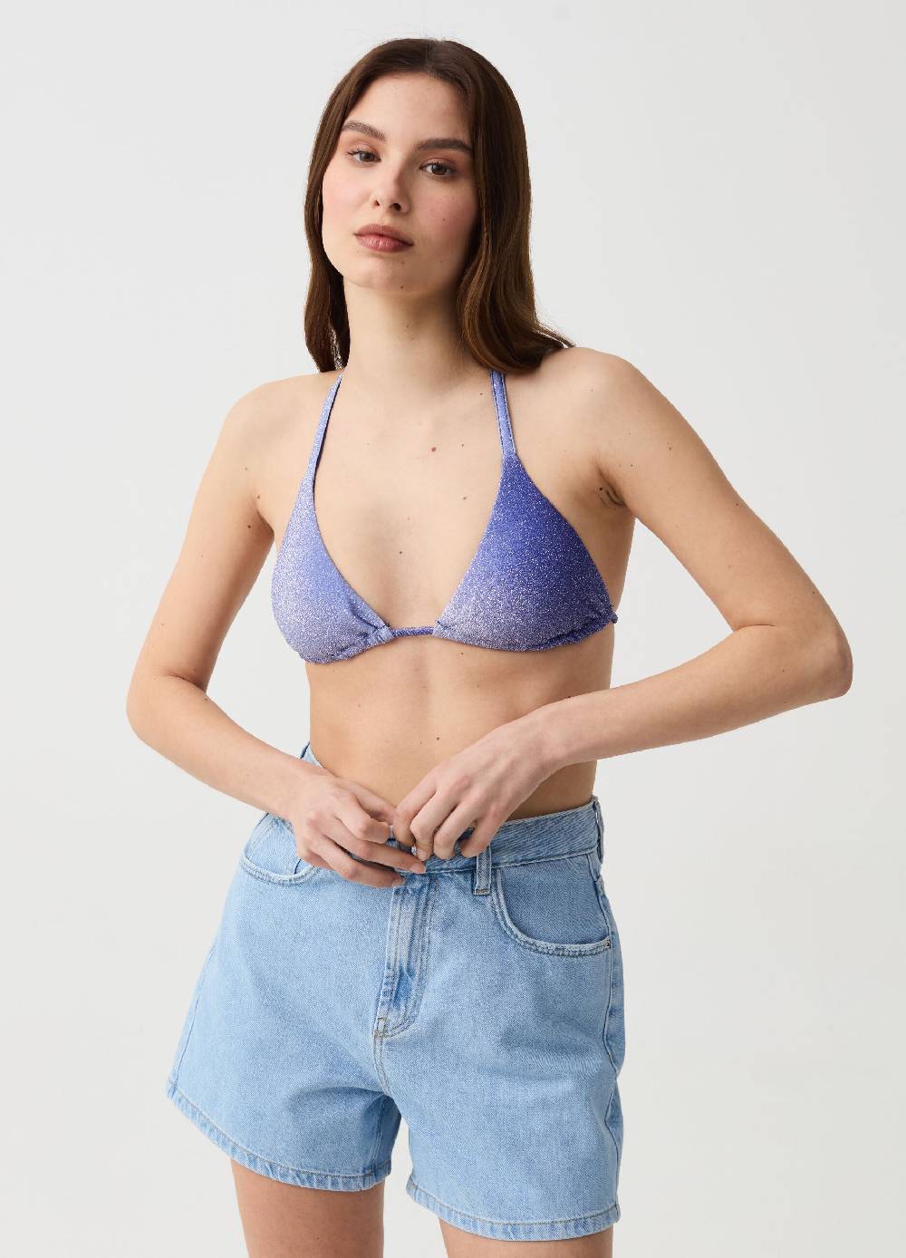 Ovs Top bikini a triangolo in lurex degrade