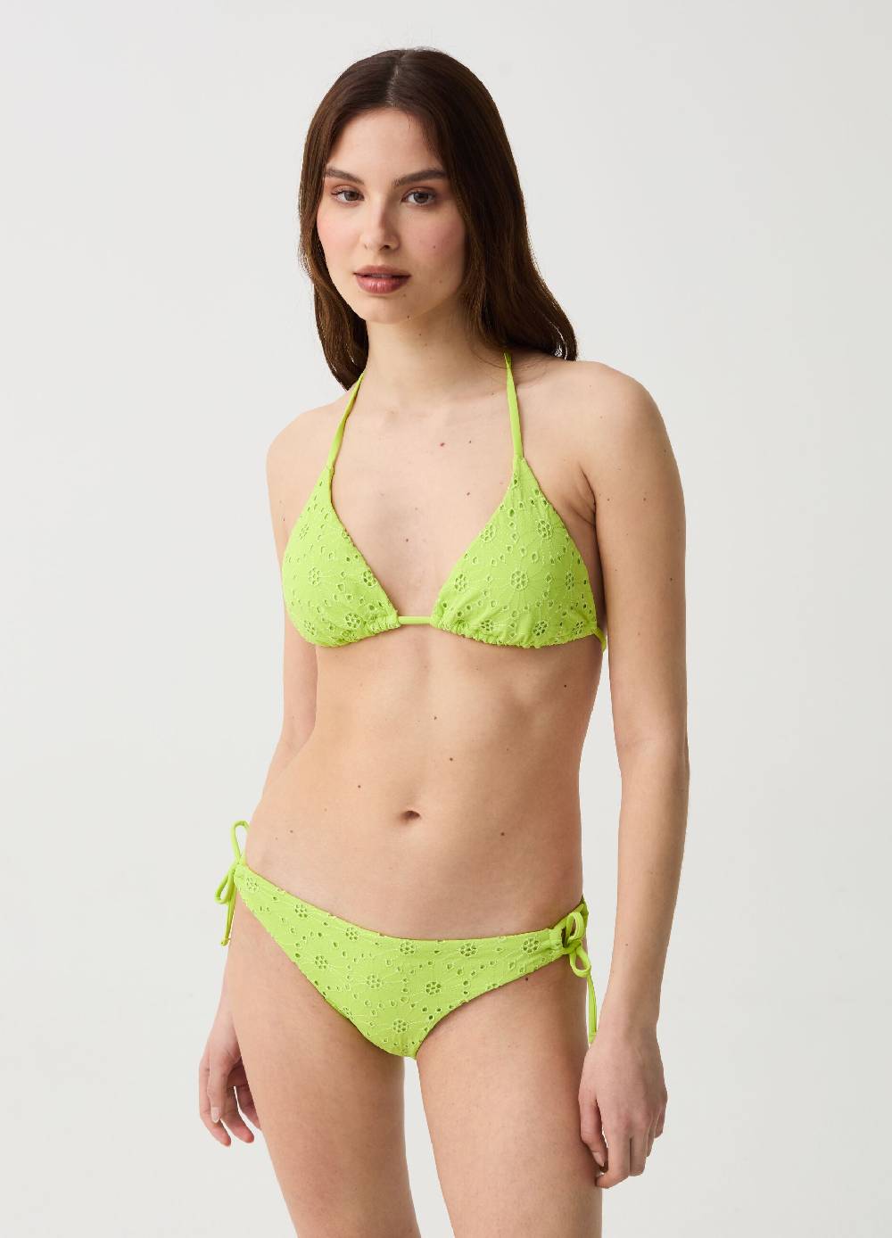 Ovs Top Bikini A Triangolo In Sangallo