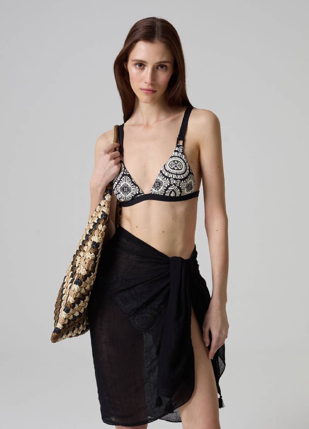 Ovs Top bikini a triangolo stampa etnica