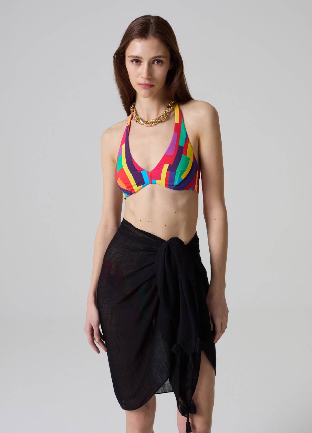 Ovs Top Bikini A Triangolo Stampa Multicolor