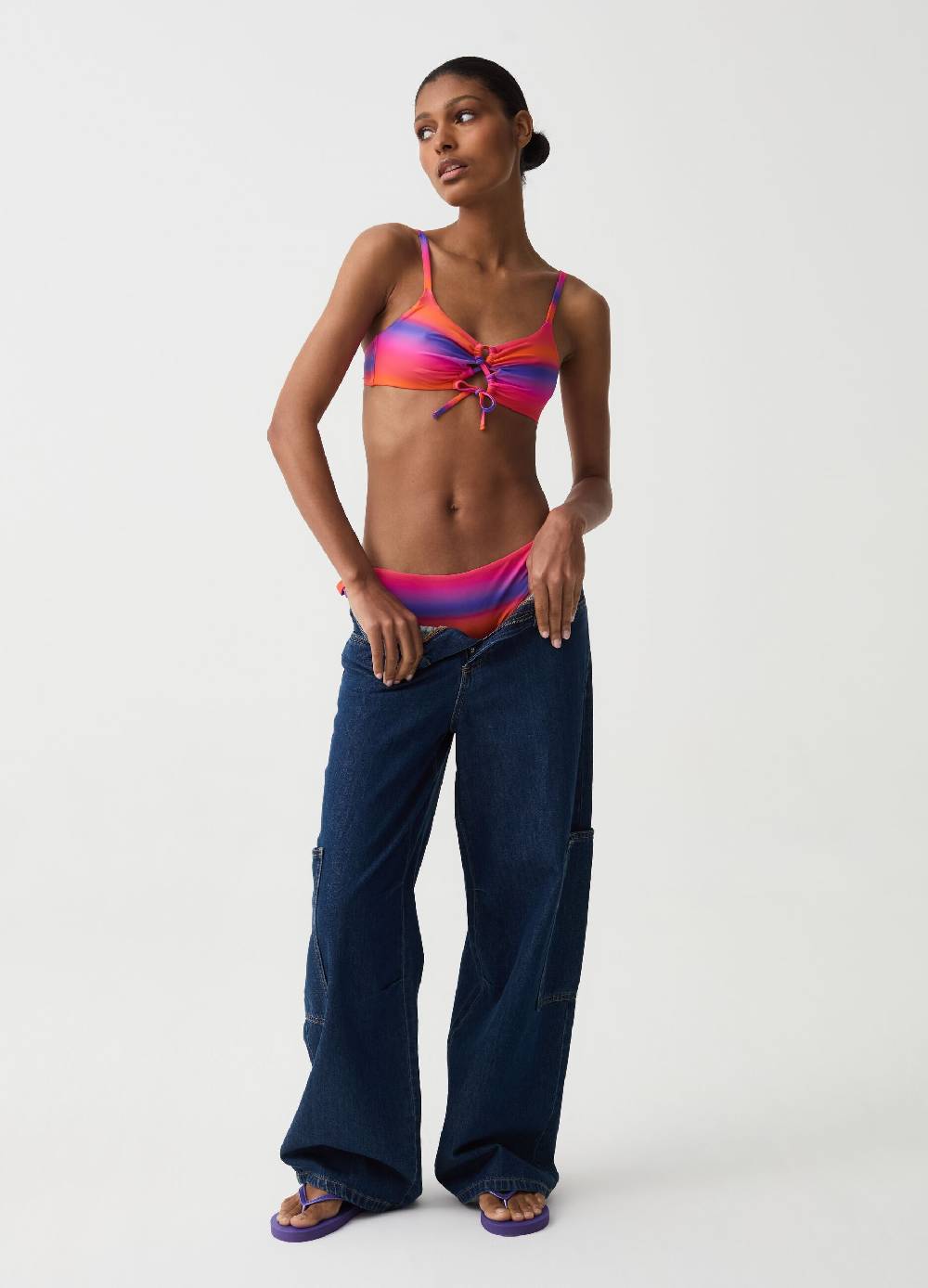 Ovs Top bikini bralette a righe degrade