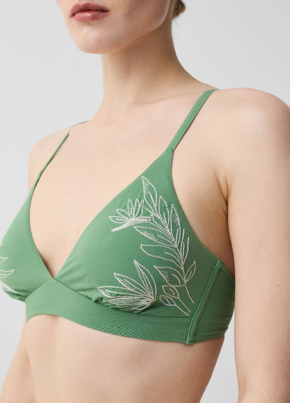 Ovs Top Bikini Bralette Con Ricamo Foliage