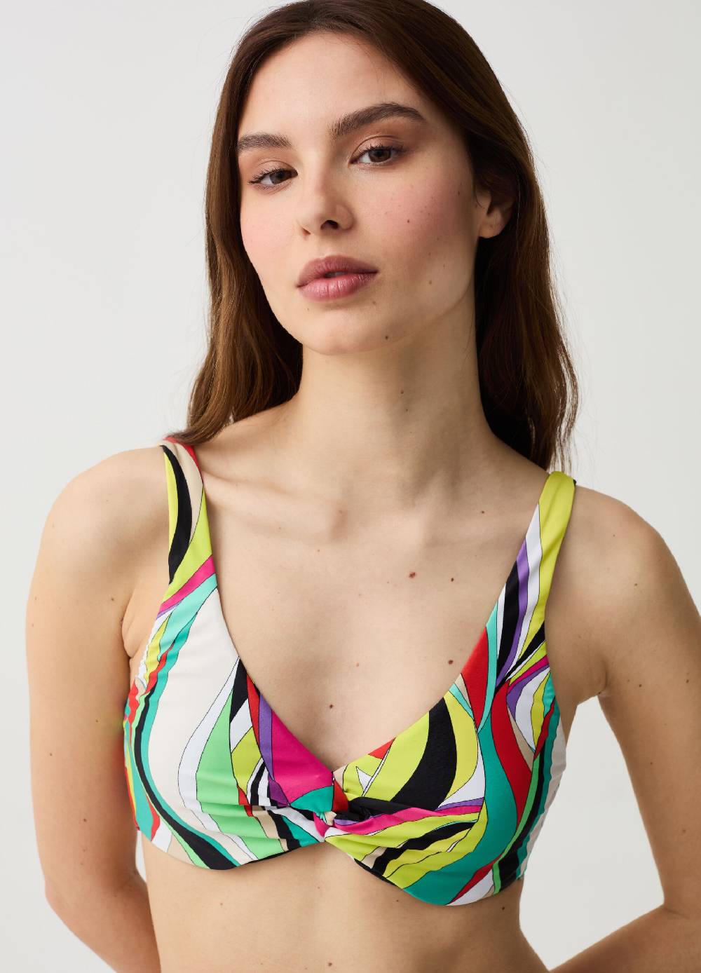 Ovs Top bikini con nodo fantasia multicolor