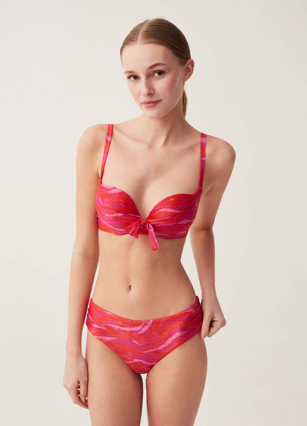 Ovs Top Bikini Con Nodo Stampa Zebrata