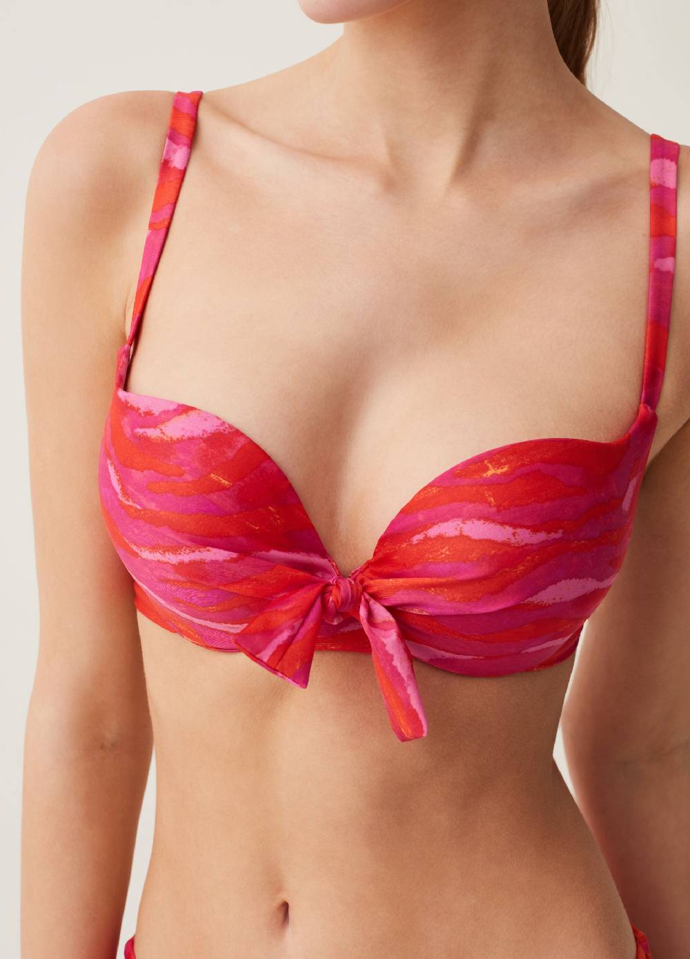 Ovs Top Bikini Con Nodo Stampa Zebrata