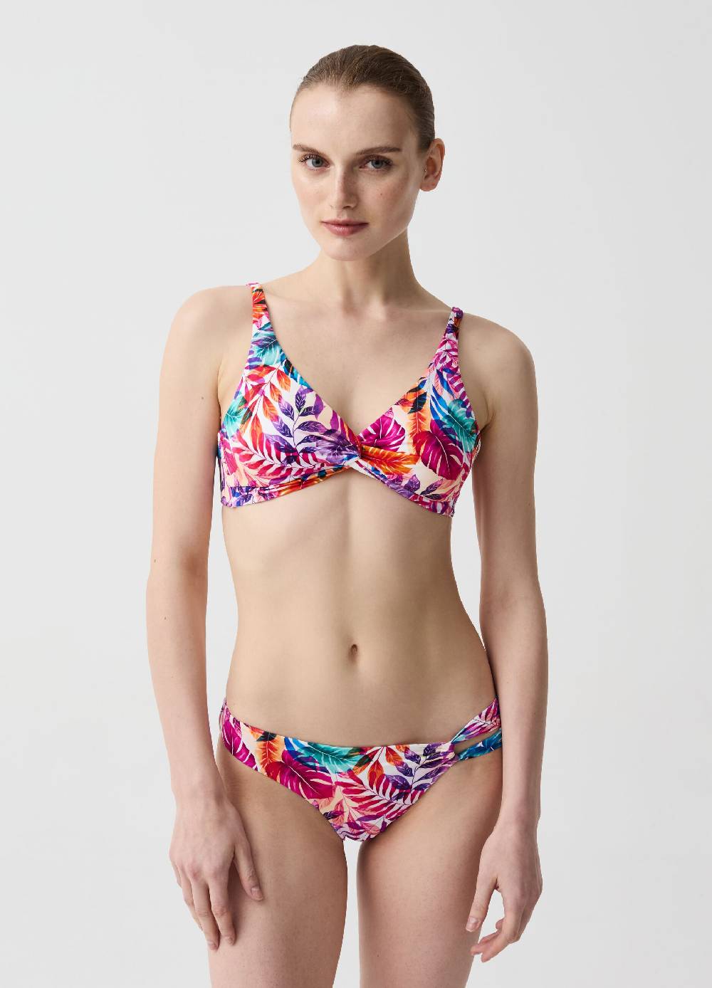 Ovs Top bikini con stampa foliage