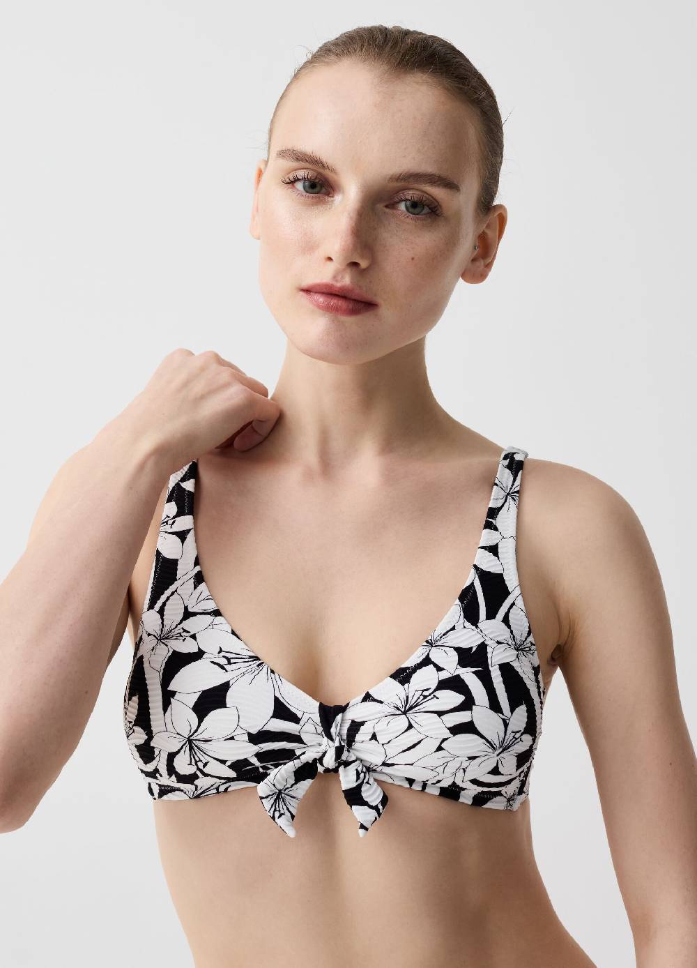 Ovs Top bikini floreale scollo halter con nodo