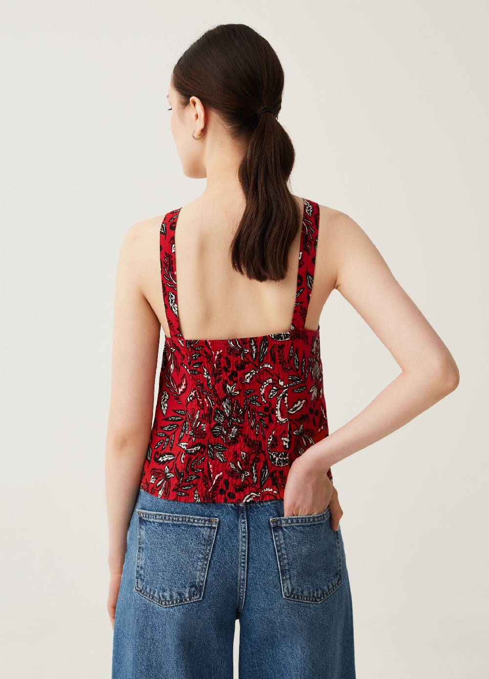 Ovs Top In Lino E Viscosa Con Bottoni