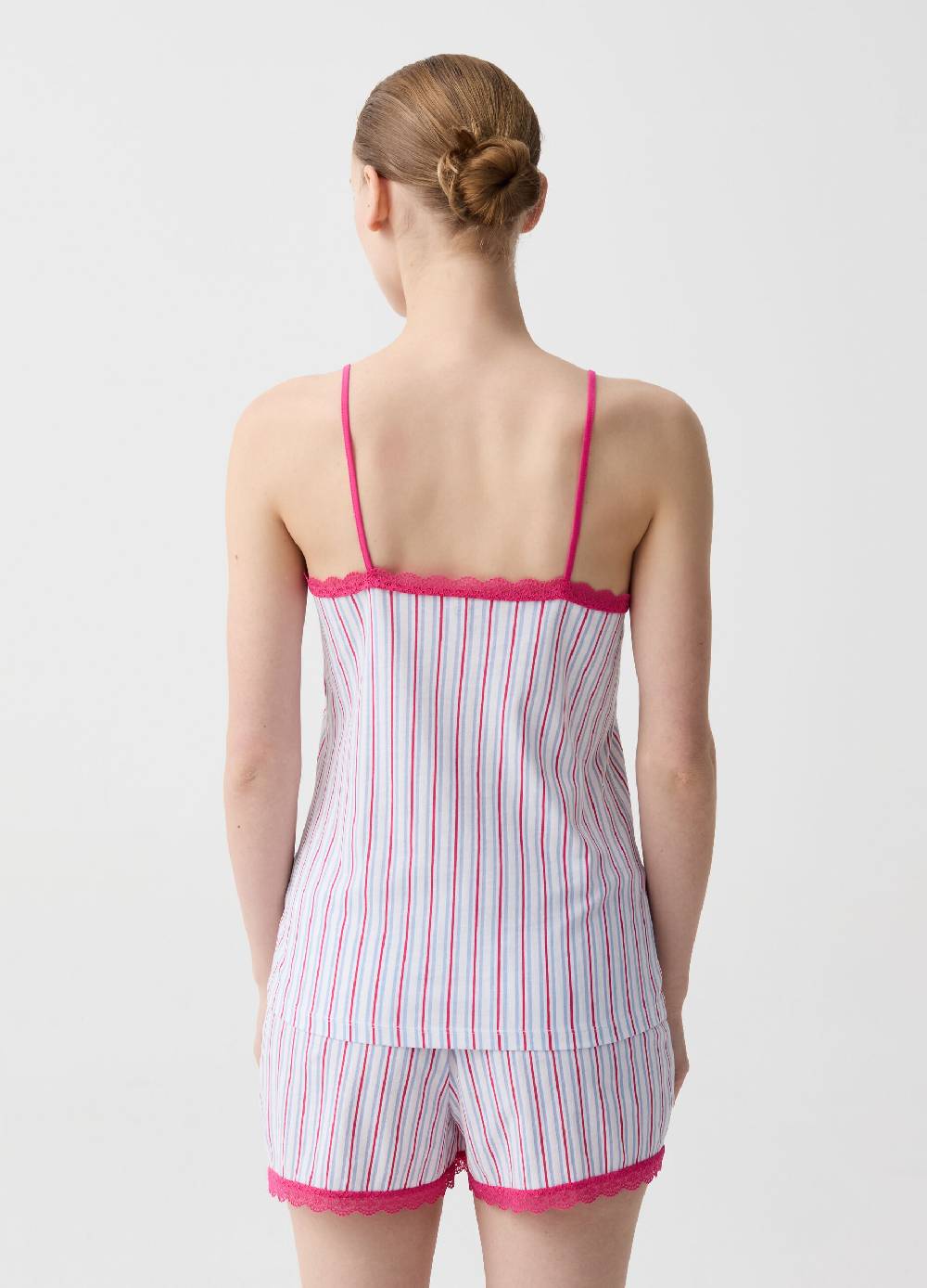 Ovs Top Pigiama A Righe Con Scollo Serafino A V