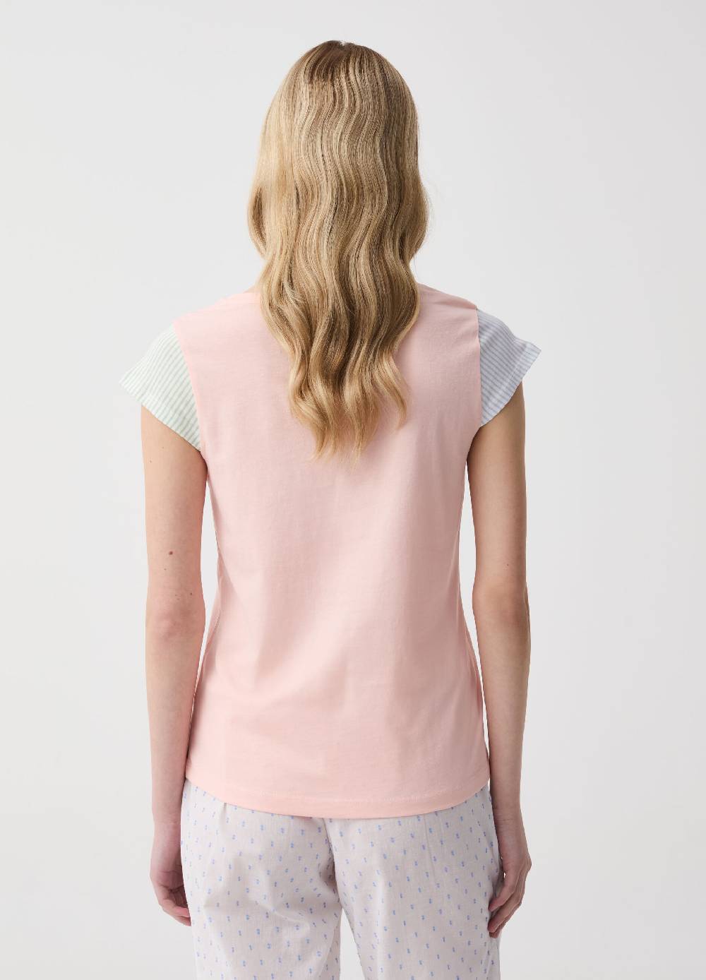 Ovs Top Pigiama Con Maniche Corte A Righe