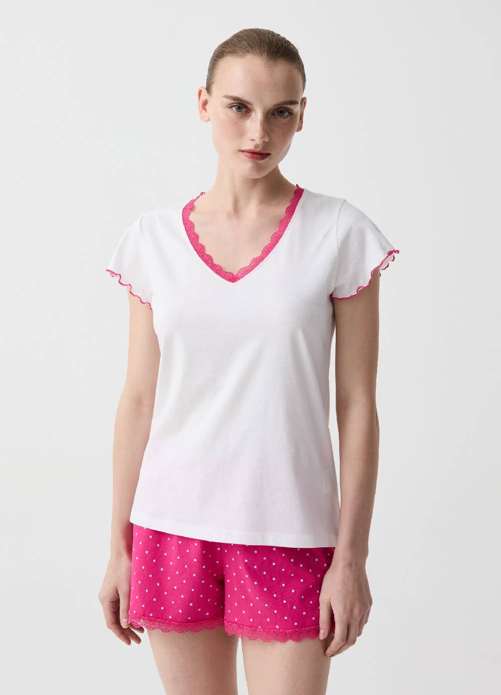 Ovs Top Pigiama Con Profili Ondulati