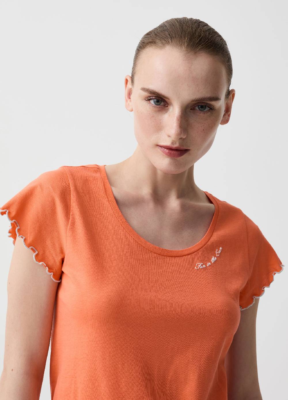 Ovs Top pigiama con profili ondulati e stampa