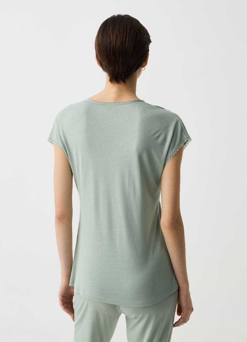 Ovs Top Pigiama In Viscosa Con Scollo Serafino