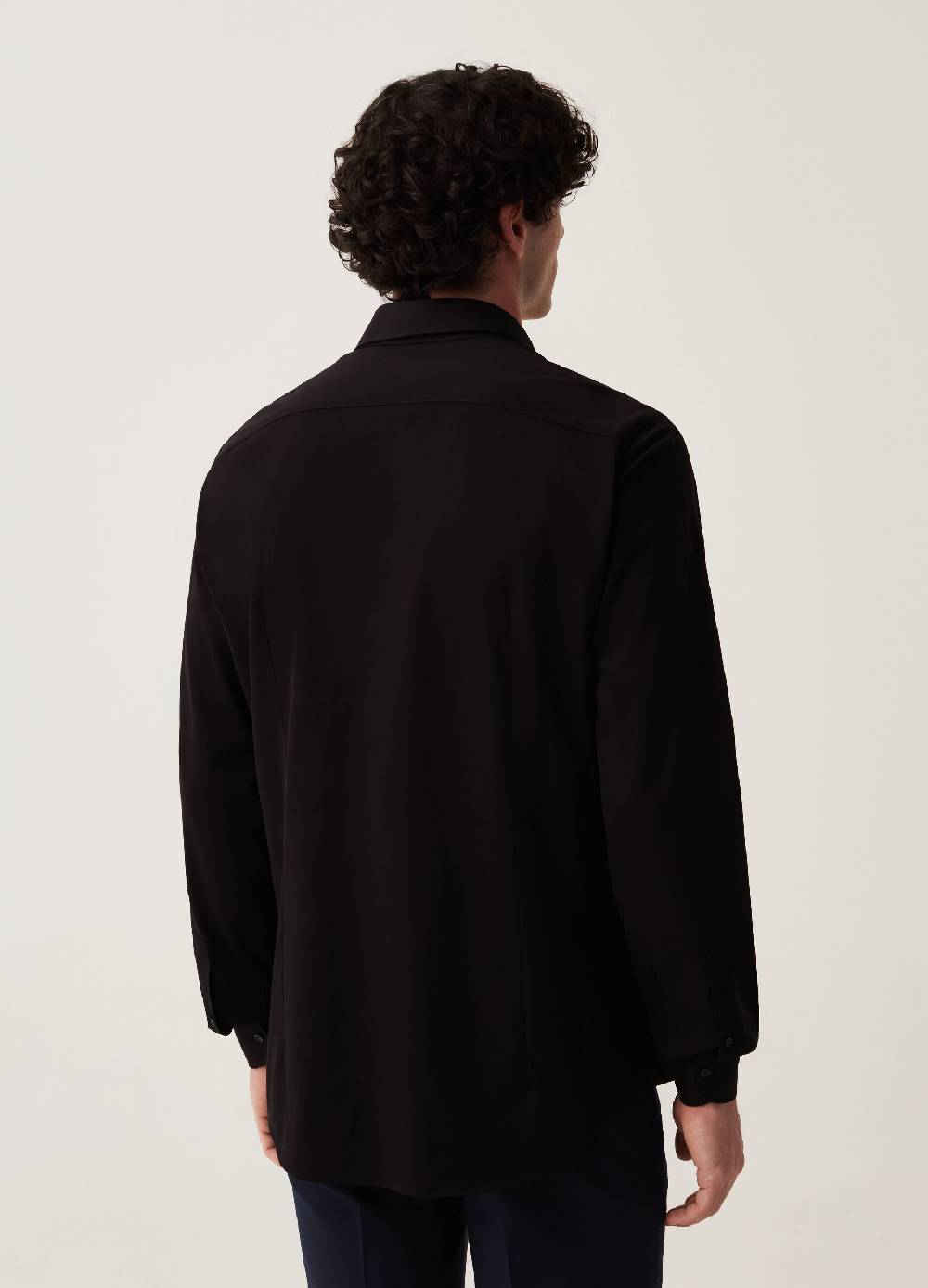 Ovs Travel Shirt Slim Fit In Maglia Tinta Unita