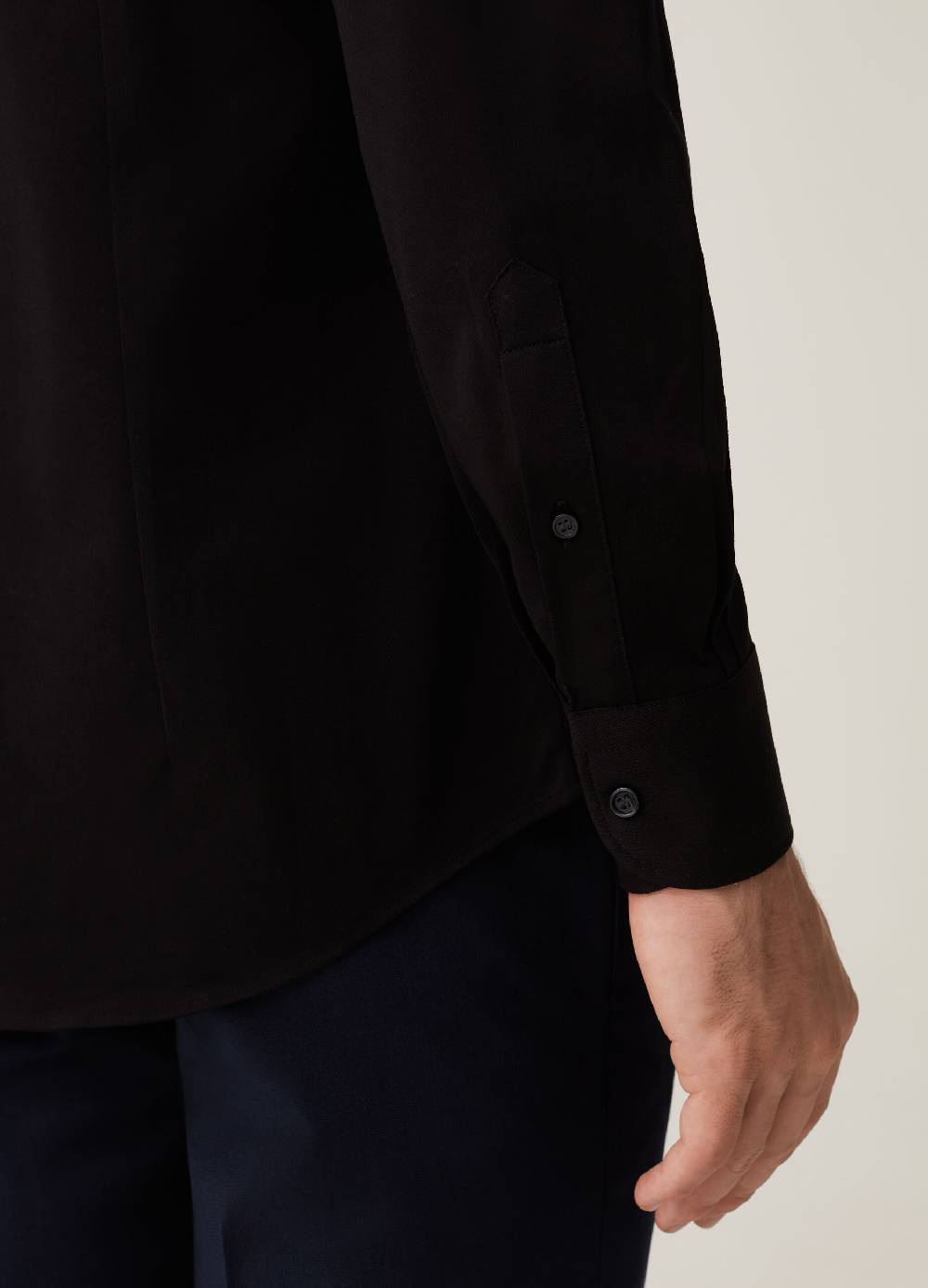 Ovs Travel Shirt Slim Fit In Maglia Tinta Unita