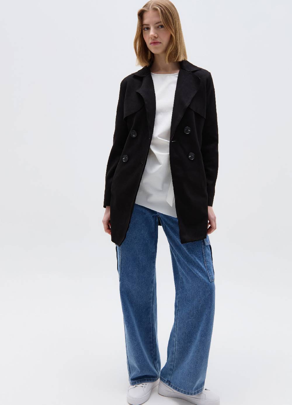 Ovs Trench Corto Doppiopetto Scamosciato