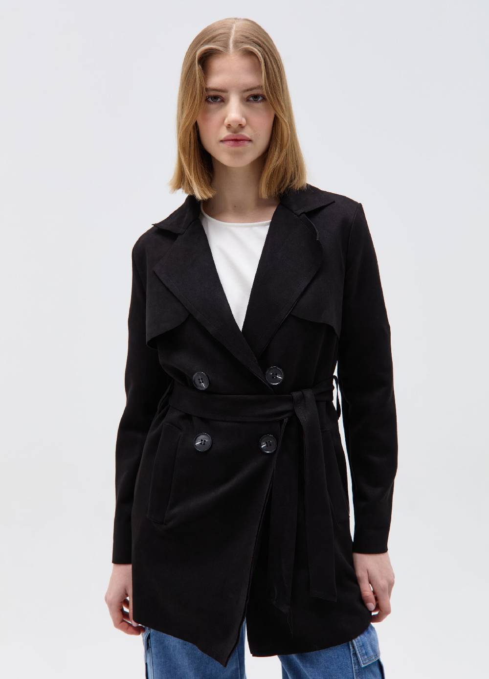 Ovs Trench corto doppiopetto scamosciato