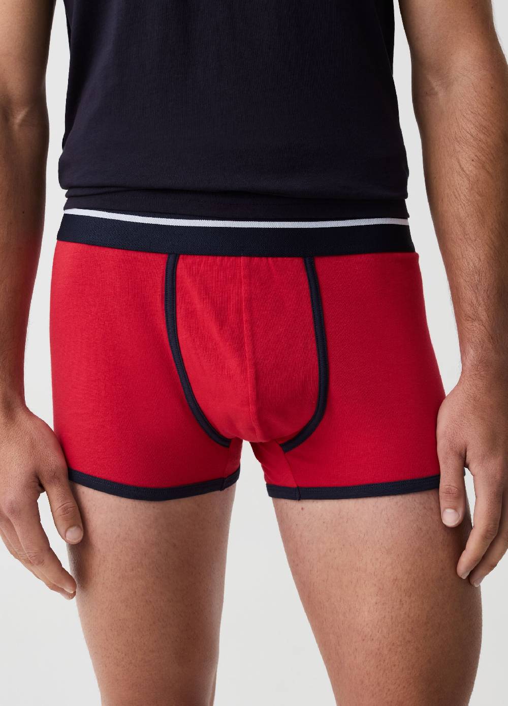 Ovs Tripack Boxer Con Piping A Contrasto