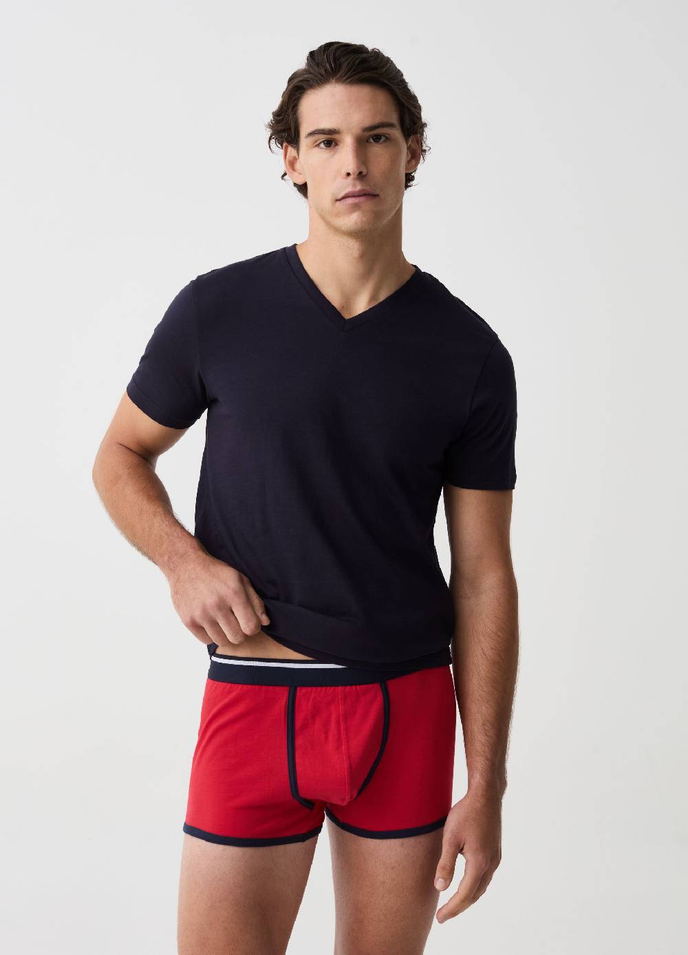 Ovs Tripack boxer con piping a contrasto