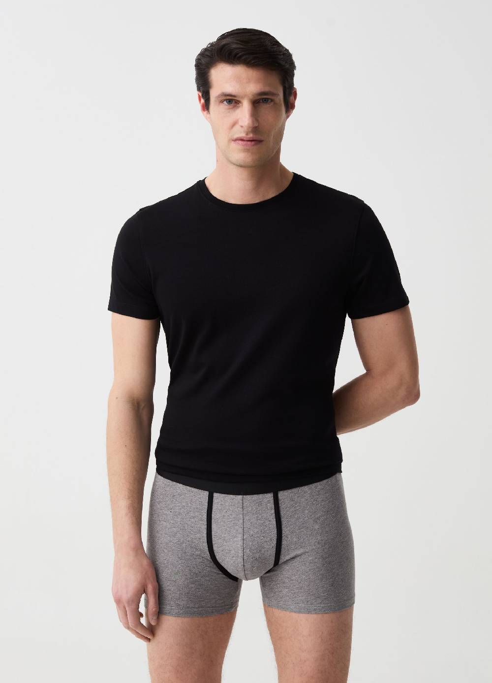 Ovs Tripack boxer midi in cotone bio stretch