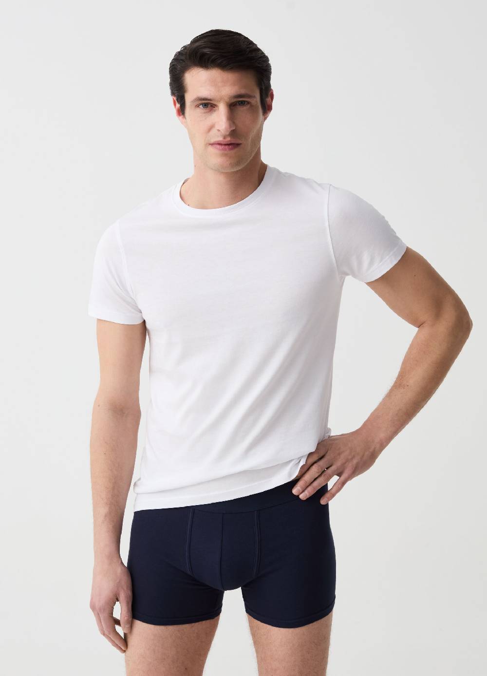 Ovs Tripack boxer midi in cotone bio stretch