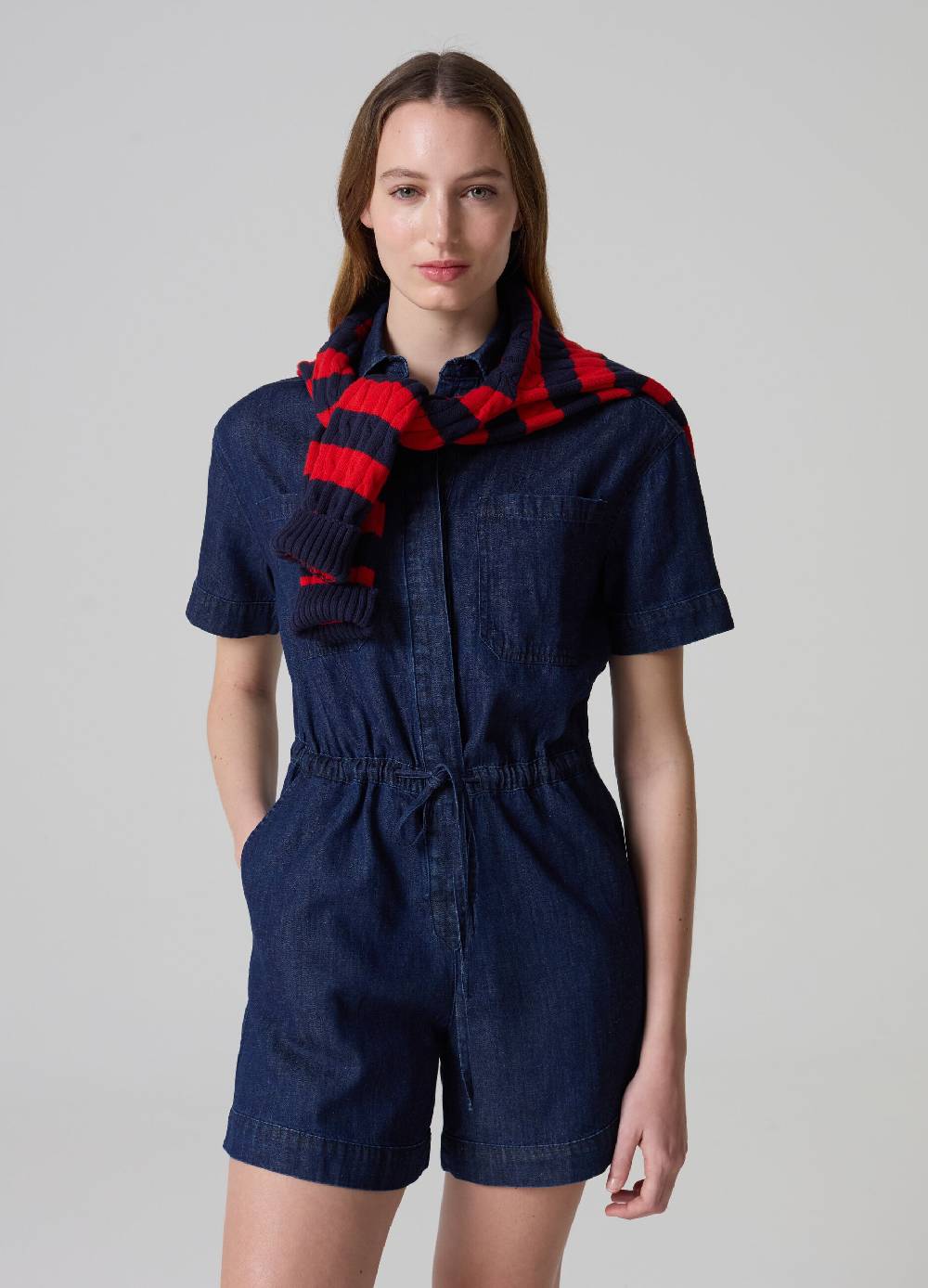 Ovs Tuta corta intera in denim fluido