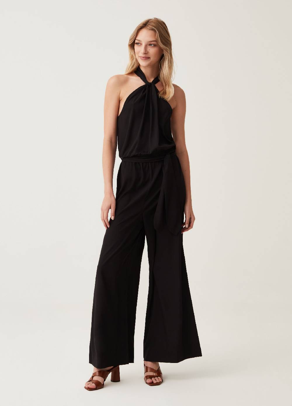 Ovs Tuta intera in satin scollo all'americana