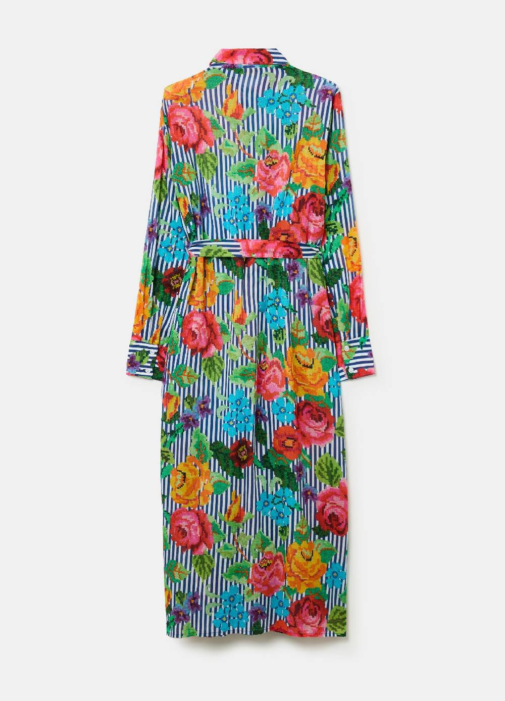 Ovs Vestito Chemisier A Righe Con Disegno A Fiori