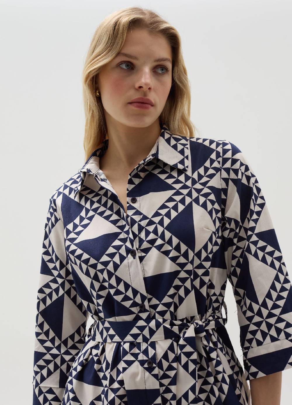 Ovs Vestito Chemisier Con Cintura Fantasia