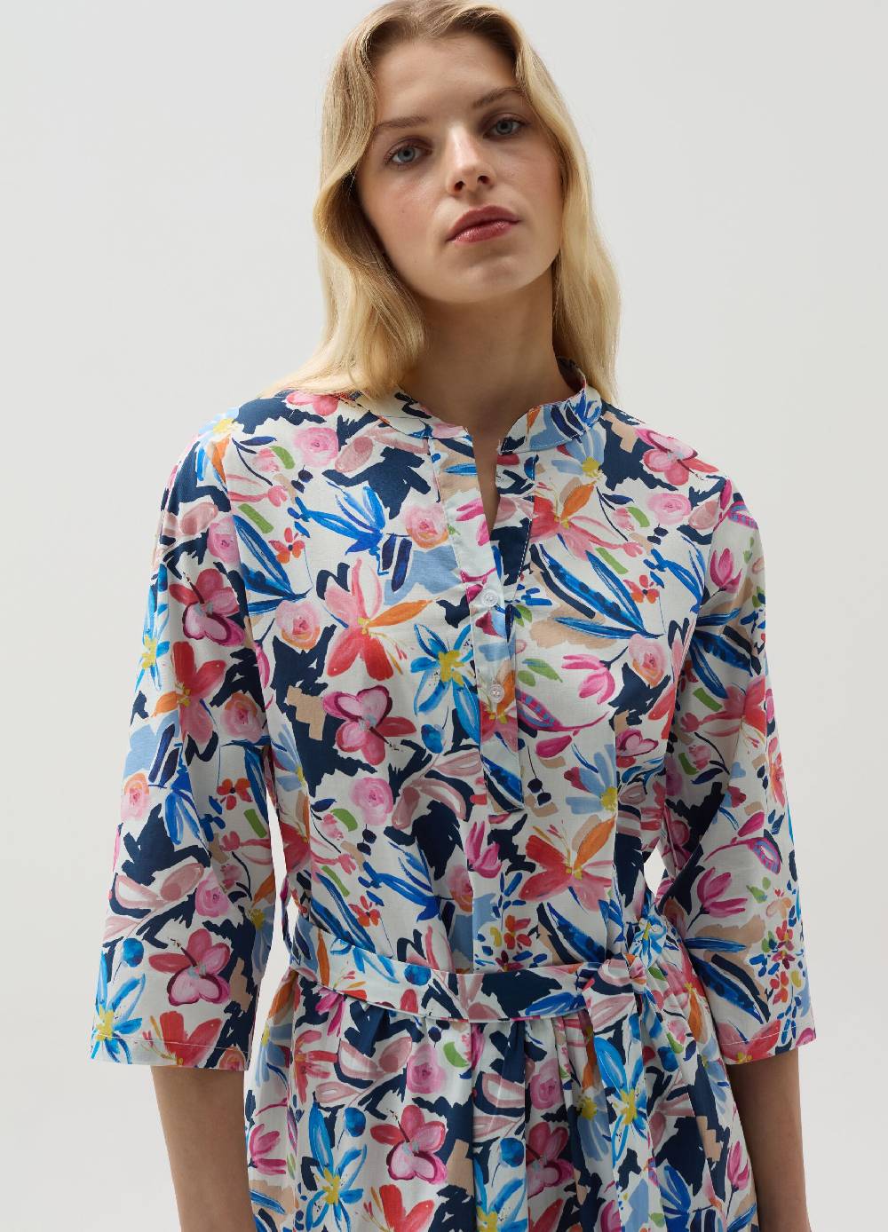 Ovs Vestito Chemisier Floreale A Balze