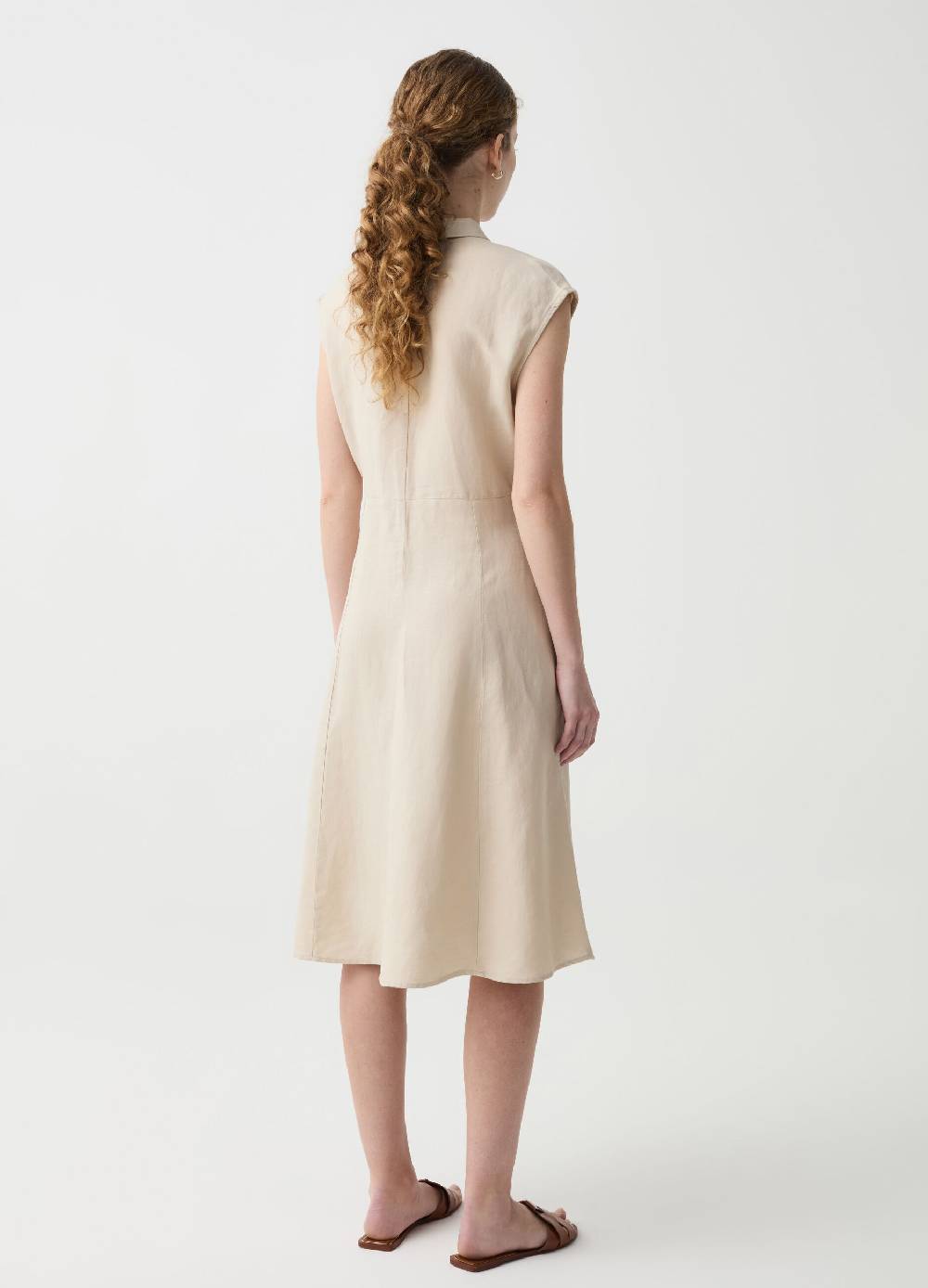 Ovs Vestito Chemisier In Lino E Viscosa