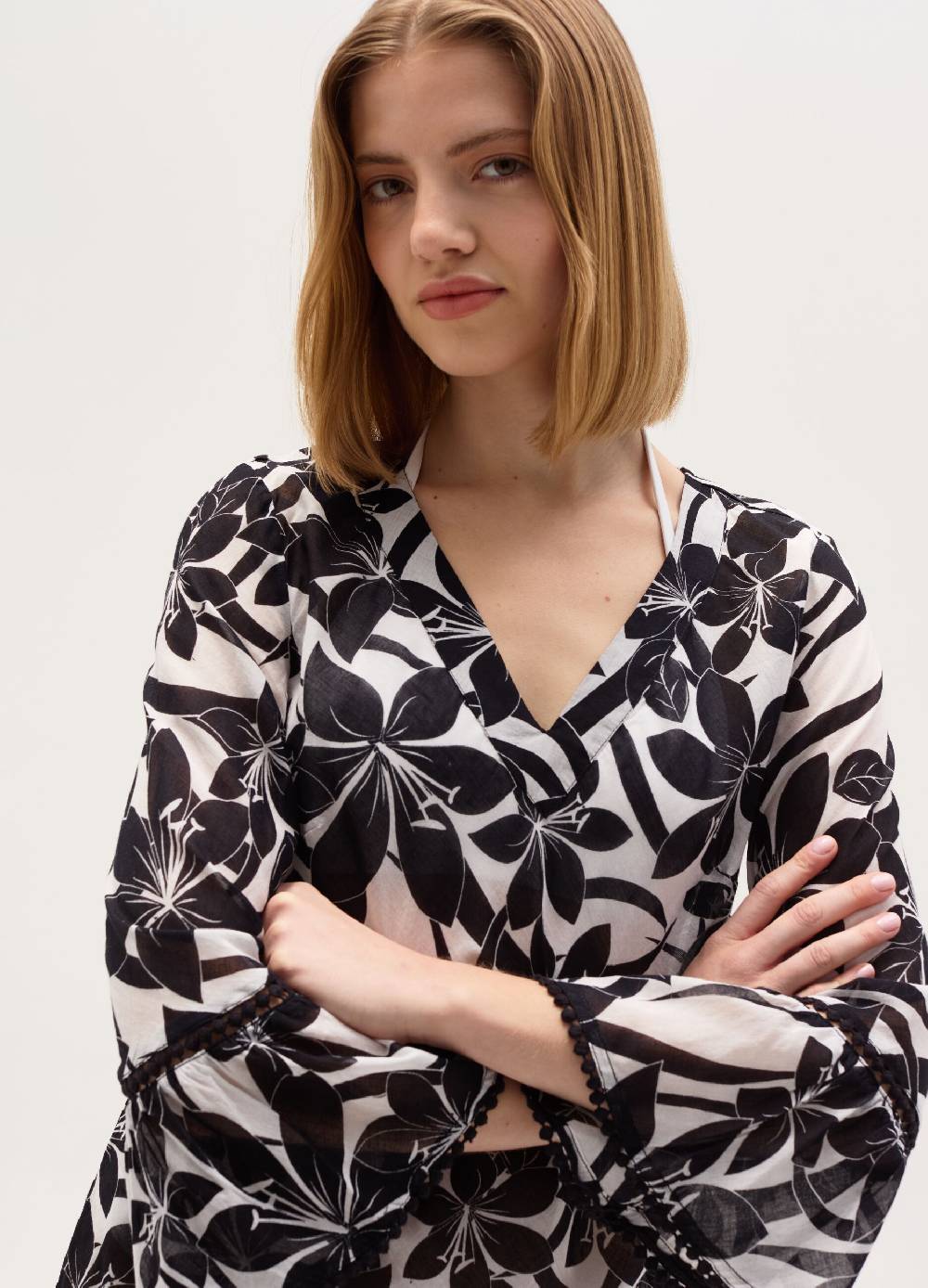 Ovs Vestito Copri Costume Floreale Scollo A V