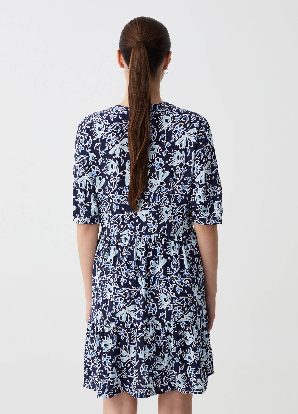 Ovs Vestito Corto A Balze Con Scollo A V