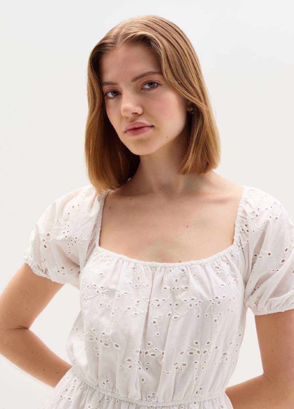 Ovs Vestito Corto A Balze In Sangallo